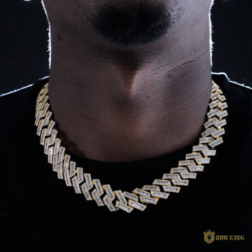 17mm Iced Square Ladder Cuban Chain In 18k Gold ZUU KING